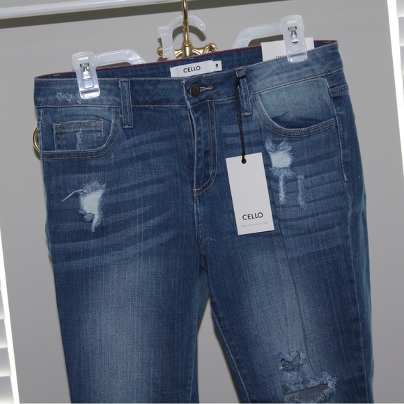 Cello Destroyed Ankle Cutout Skinny Cropped Jeans - Picture 4 of 16